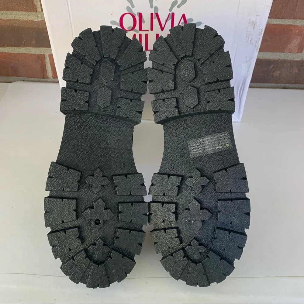 Olivia Miller Angie Black Lugged Platform Ankle Boot Size US 8 M - Picture 6 of 8